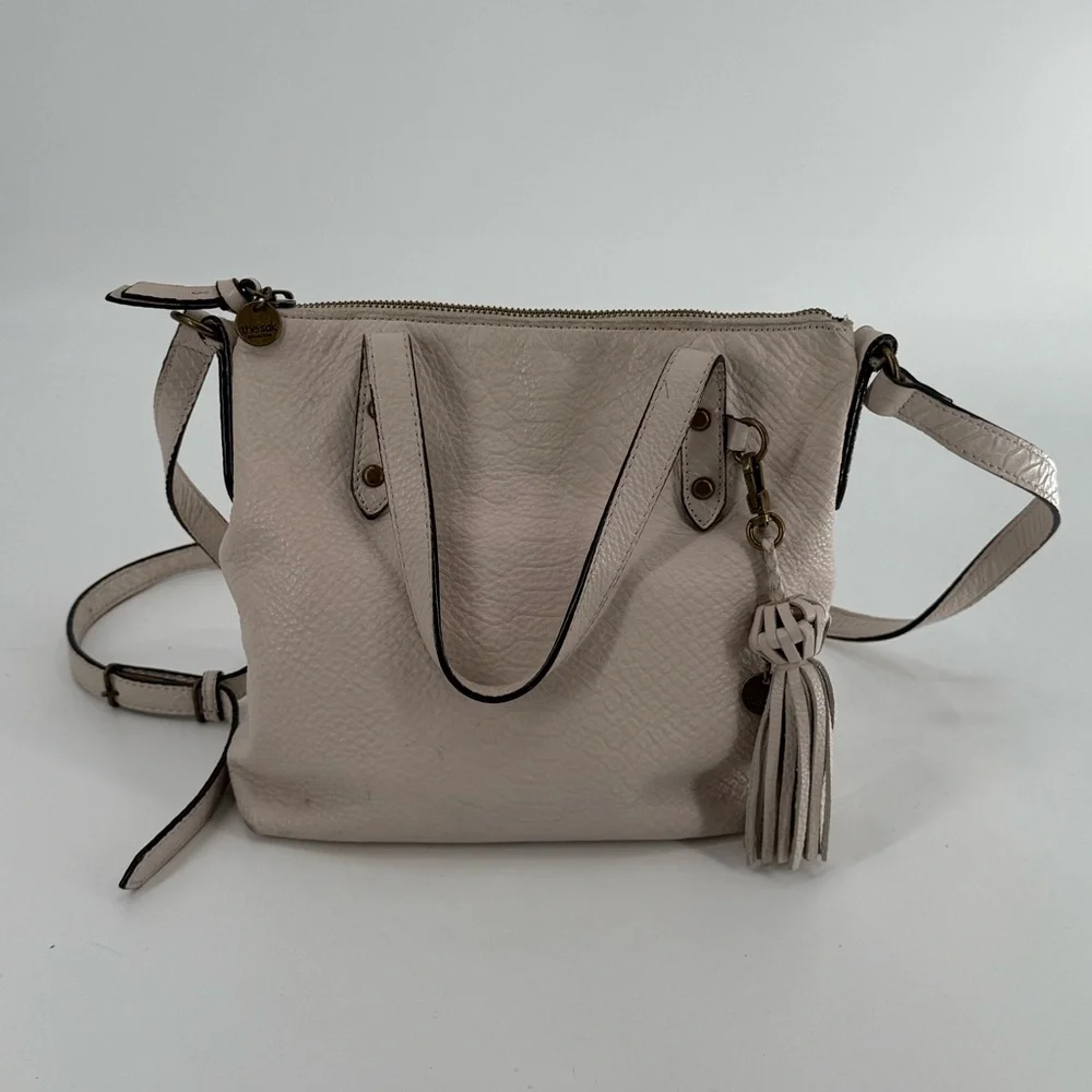 The‎ Sak Ivory Leather Snake Hobo Satchel Tote Crossbody